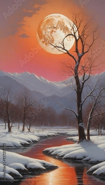 Obraz winter landscape with trees and snow