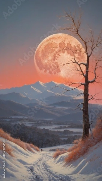 Obraz landscape with trees and snow