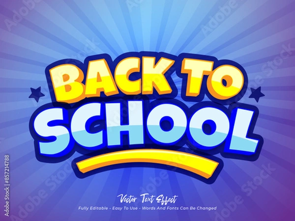 Obraz 3d text effect Back to school with bold style