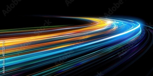 Obraz Abstract Light Trails on a Dark Background