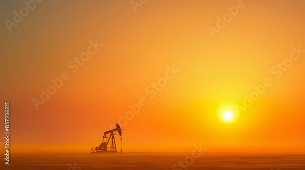 Obraz oil pump at sunset