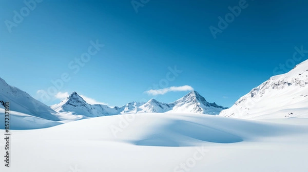 Obraz snowy mountains under a clear blue sky