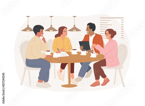 Fototapeta Business meeting isolated cartoon vector illustrations.