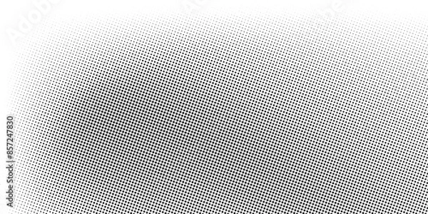 Fototapeta grunge Halftone white and black dots pattern and black gradient grunge texture background. Dotted line comic sport style vector illustration polka