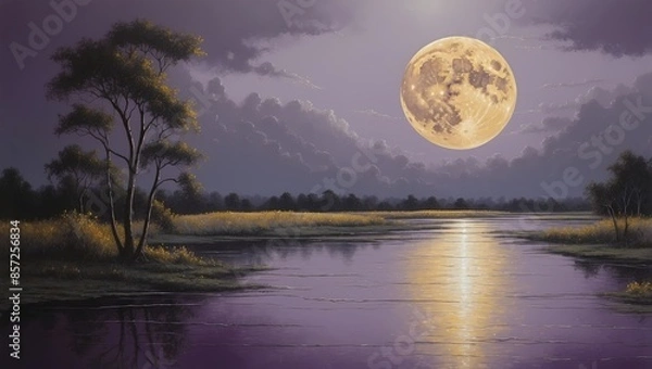 Obraz moon over the river
