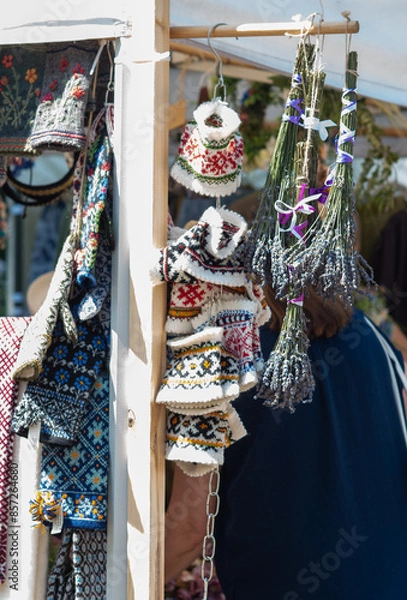 Fototapeta Song festival 2023 in Latvia, in the central park of Riga, Ligo holidays with latvian folk costumes and music