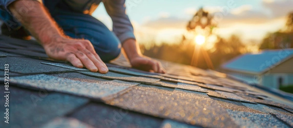 Obraz Roof Repair maintenence Replacement on a house to enhance durability and aesthetics