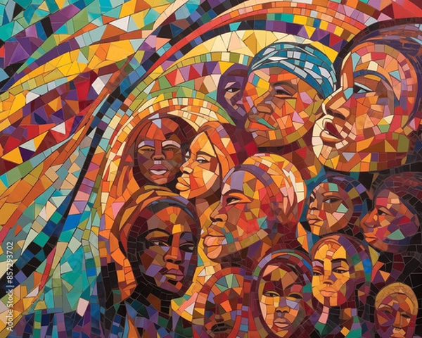 Obraz artwork celebrating Juneteenth, AI-generated