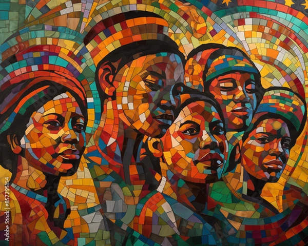 Obraz artwork celebrating Juneteenth, AI-generated