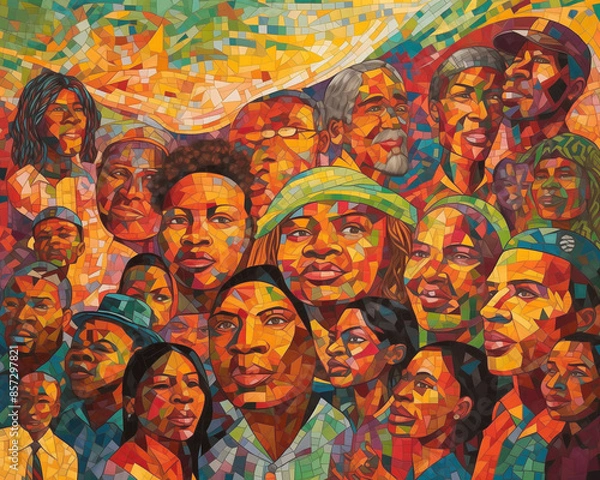 Obraz artwork celebrating Juneteenth, AI-generated