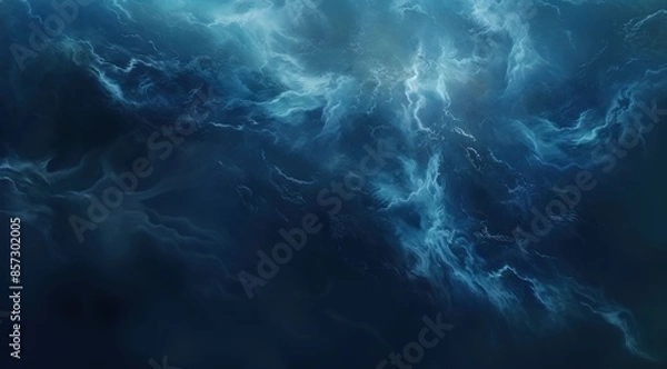 Fototapeta Abstract blue watercolor background with dark clouds. 
