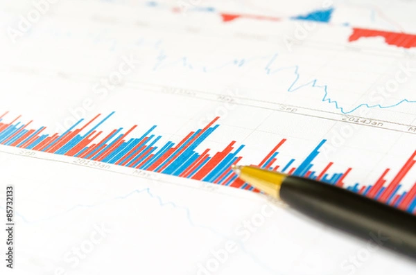 Fototapeta Graphs and pen