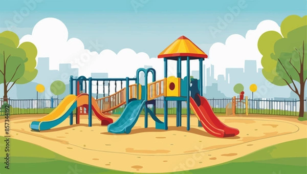 Obraz Playground equipment isometric layout