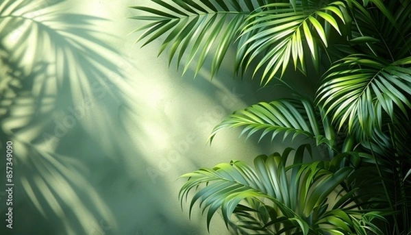 Fototapeta Beautiful view of greenery, mockup of wildlife, wall of greenery