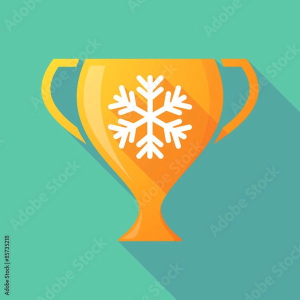 Obraz Long shadow trophy icon with a snow flake