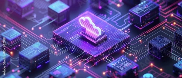 Fototapeta Real-time network management using cloud platforms