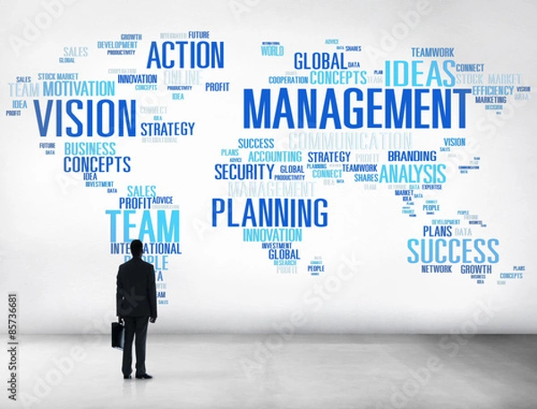 Fototapeta Global Management Training Vision World Map Concept