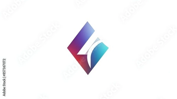 Fototapeta Geometric Abstract Logo with Gradient Colors and Diamond Shape