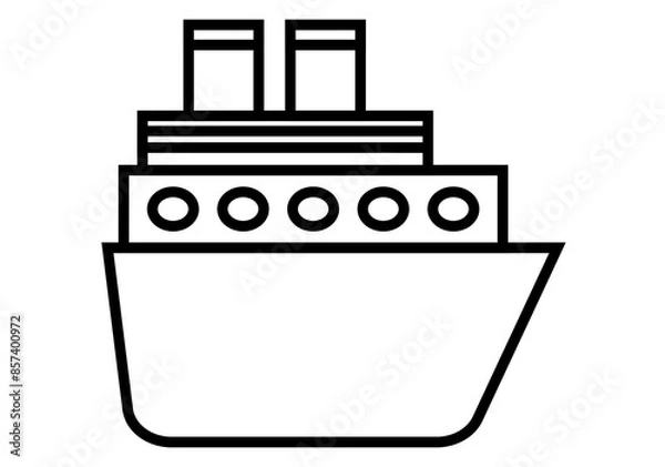 Obraz Icono negro de crucero en fondo blanco