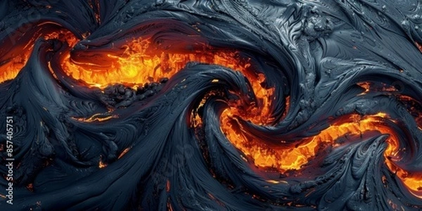 Fototapeta lava flow wavy textured fire 