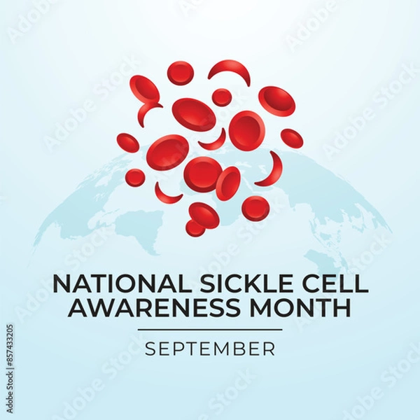 Fototapeta National Sickle Cell Awareness Month. flat design. vector ribbon. good for usage. eps 10.