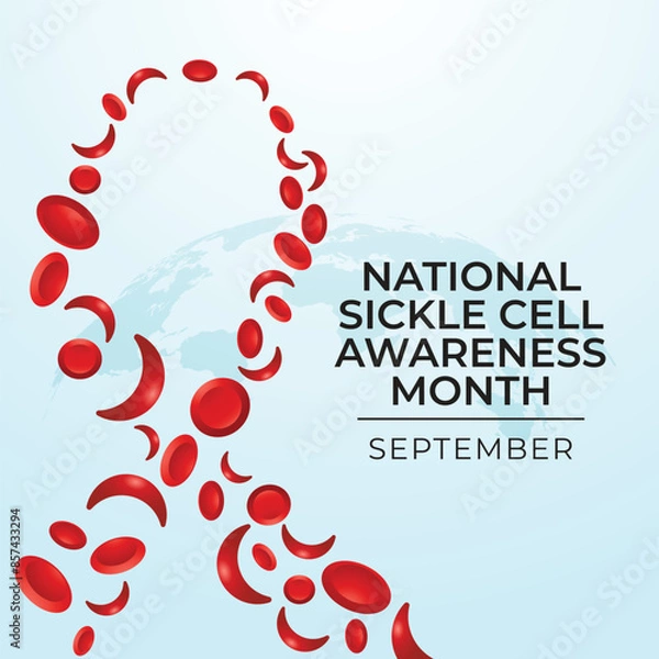 Fototapeta National Sickle Cell Awareness Month. flat design. vector ribbon. good for usage. eps 10.