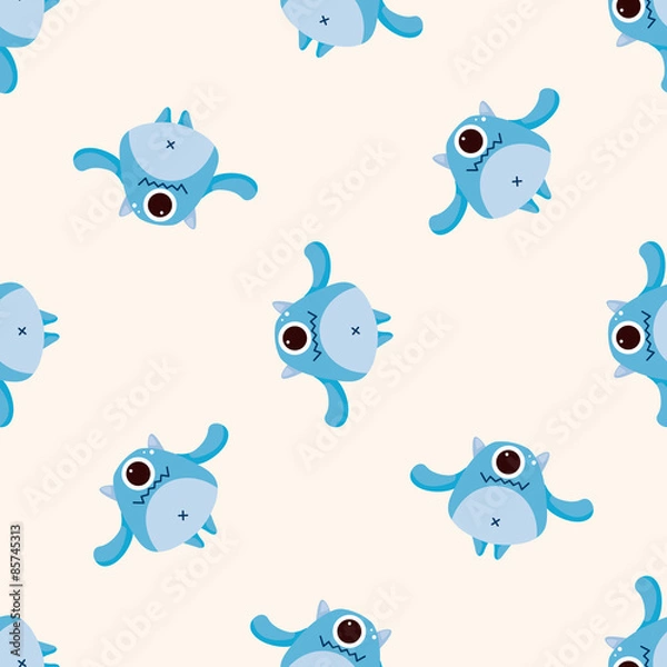Fototapeta bizarre monster , cartoon seamless pattern background