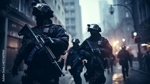 Obraz police officers in an operation