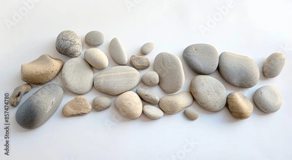 Fototapeta Stone Pile Display with Soft Focus Background