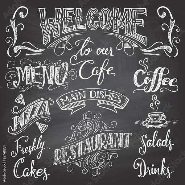 Obraz Cafe chalkboard hand-lettering