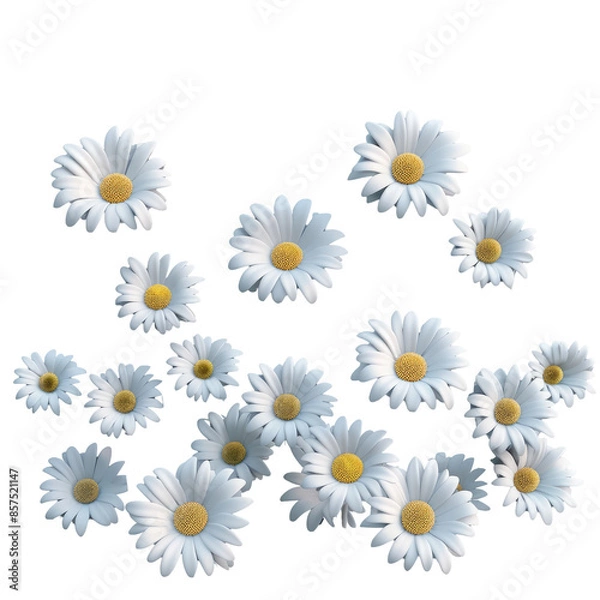 Fototapeta transparent background Isolation of Daisy Flowers