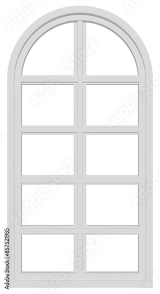 Obraz A white window arch frame. 3d rendering.