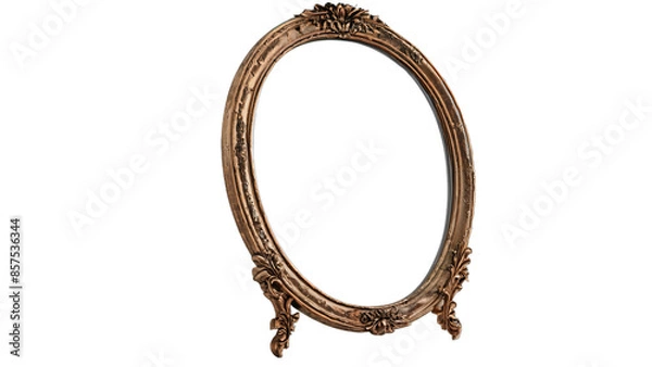 Fototapeta antique mirror frame isolated on white background , transparent png image