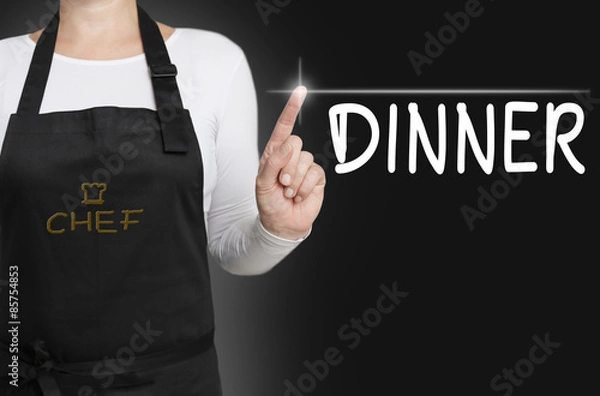 Obraz dinner touchscreen is operated by chef