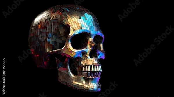 Fototapeta Disco Skull: A Glittering Symbol of Mortality