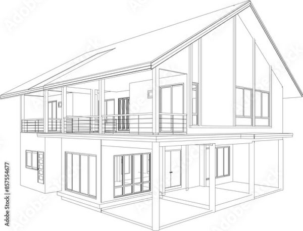 Fototapeta 3D illustration of residential project