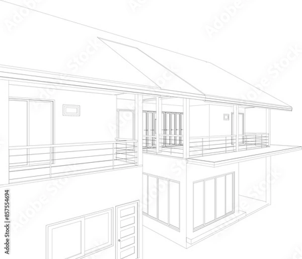 Fototapeta 3D illustration of residential project