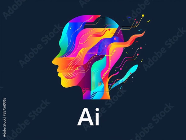 Fototapeta AI Artificial intelligence future technology icon design
