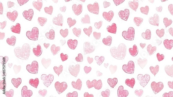 Fototapeta Valentine's Day background with pastel pink heart pattern