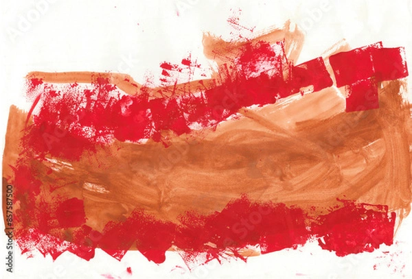 Fototapeta 赤いしぶきの水彩素材
