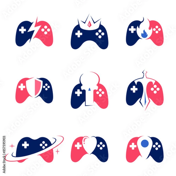 Obraz Set Game Controller Logo Vector Design Element Collection.