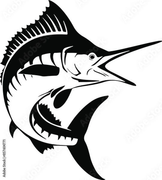 Obraz Marlin sump fish silhouette vector image