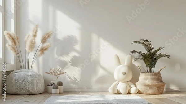 Obraz interior design illustration for small children with the theme of dolls and toys 1 AI Generative