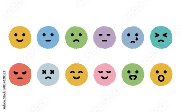 Fototapeta 喜怒哀楽 一目でわかる表情イラスト