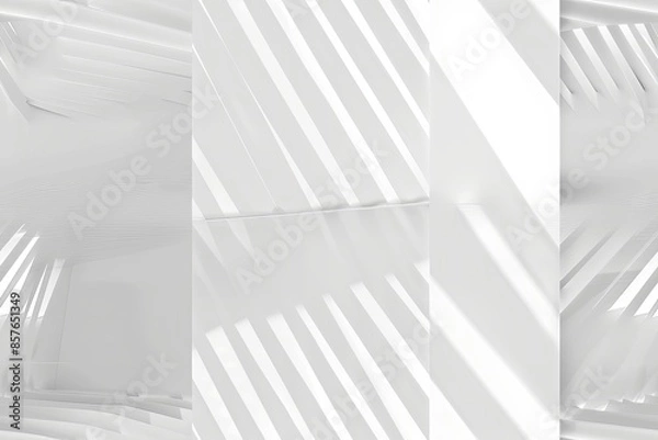 Obraz White Minimalist Abstract Background created with Generative AI