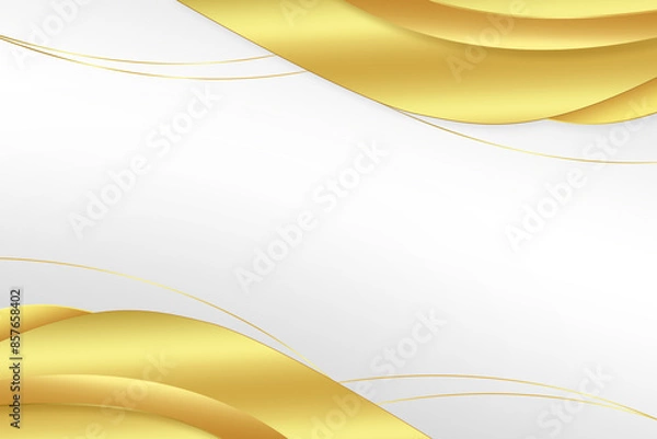 Fototapeta Gradient luxury white golden background. Golden wave abstract background vector