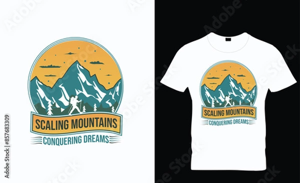 Fototapeta Mountain Naturel typography Retro Vintage T Shirt vector template Design.