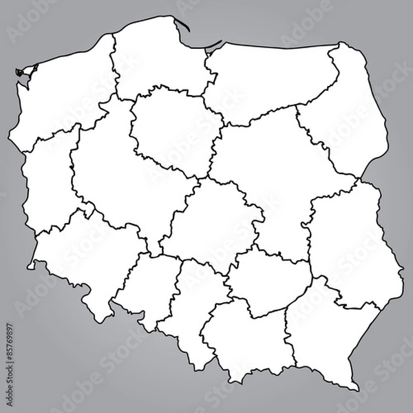 Obraz Mapa Polski Województwa 