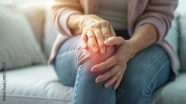 Fototapeta Osteoarthritis is a degenerative joint disease, in which the tissues in the joint break down over time. It is the most common type of arthritis and is more common in older people