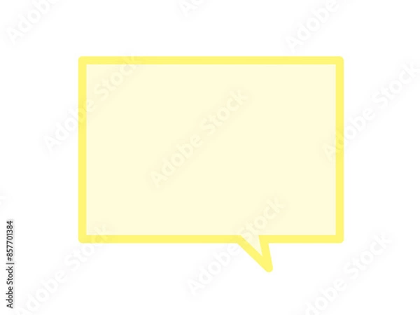 Fototapeta 漫画の黄色い線の四角い吹き出し